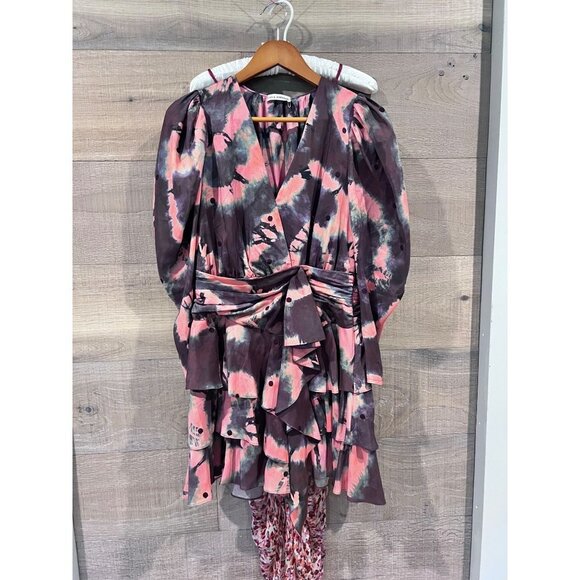 Ulla Johnson Semira silk Mini Dress Size 8 in Rosewood Size 6 - Picture 4 of 13